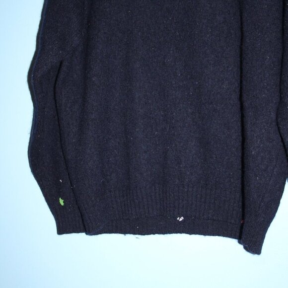 L.L.Bean Men's Large 100% Wool Md in Scotland Colored Patches Crew Neck Sweater - Picture 2 of 16